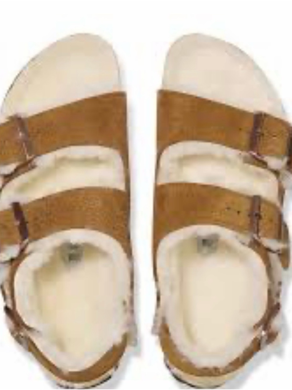 Birkenstock unisex Tan Suede Shearling-Lined Double Strap Sandals